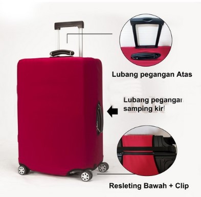 Luggage cover maroon 03