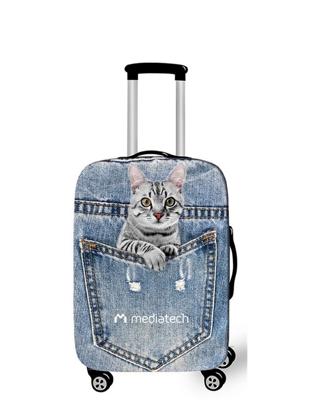 Luggage cover cat jeans